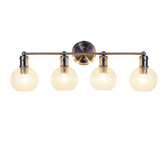 Chloe Lighting 4 Light Vanity Bath Light Brushed Nickel 30in Wide Glass CH6S001BN30-BL4