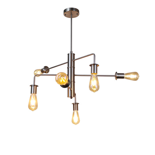 Chloe Lighting 6 Light Large Pendant Brushed Nickel Metal 23in Wide Model CH6S805BN23-DP6