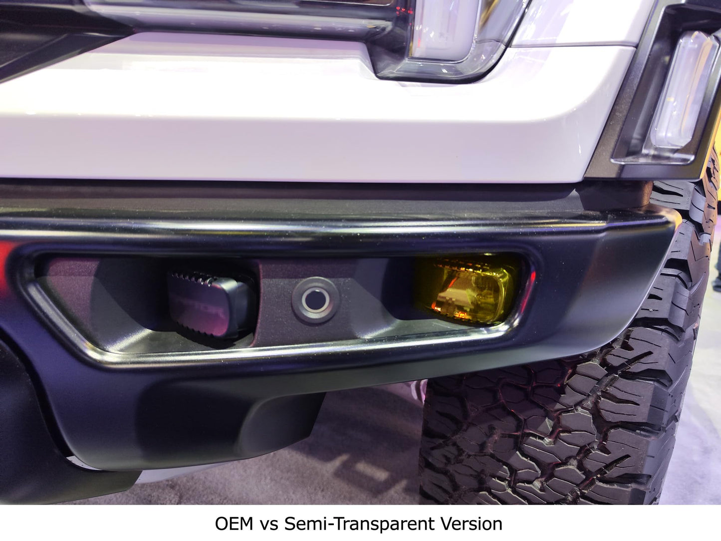 iJDMTOY LED Pod Fog Light Shield Cover Lenses, 2500K Yellow, Compatible with 2021-up Ford F-150 Raptor & 2022-up Bronco Raptor