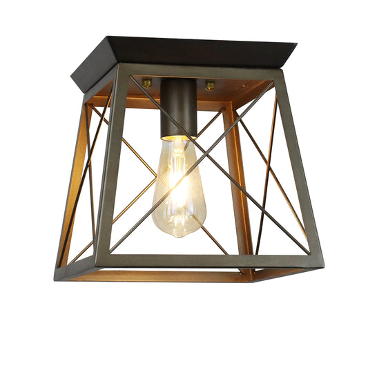 Chloe Lighting Farmhouse Two-Toned Ceiling Flush Fixture 9in Wide Metal Model CH6H301TT09-CF1